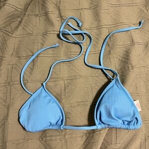 Xhilaration Blue Ribbed Bikini Top